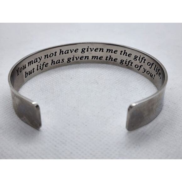 SILVER TONE CUFF BRACELET-For A Special Person As A Gift In Your Life - Picture 1 of 11